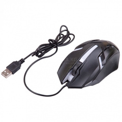 Проводная мышь RITMIX ROM-306 Black 1000 dpi; подсветка 7 цветов; USB; Кнопки: 3+1 колесо - кнопка;130 см., блистер***