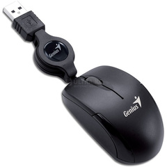 Мышь Genius MICRO TRAVELER V2, Оптическая, 1000dpi, 3 кнопки, проводная, USB, 0.75м, Черный***