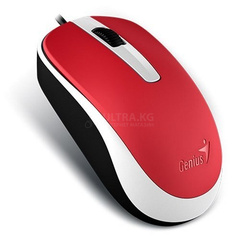 Мышь Genius DX-120, Оптическая, 1000dpi, 3 кнопки, проводная, USB, 5G,1.5м, Красный***