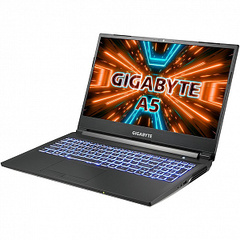 Ноутбук GIGABYTE A5 K1 Gaming (A5-K1-AUS1130SB) 15.6" FHD 144Hz IPS, AMD Ryzen 5 5600H (3.3GHz-4.2GHz), 16GB DDR4,512GB SSD,RTX 3060 6GB,GbELAN,USB-C,WiFi6ax,BT,HDCam,Backlit Keyb (E+R), Win11H, Black***