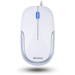 Мышь A4tech N-110-2 WHITE оптическая, светодиодная,1000 dpi, 160см, Holeless Engine, USB, белая***