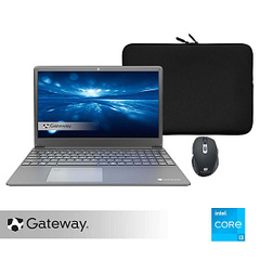 Ноутбук Gateway ULTRA SLIM i3-1115G4 (up to 4.1Ghz), 4GB, 128GB SSD M.2, HD Graphics 620, 15.6" FULL HD LED, WiFi, BT, Cam, Win11, чехол и мышь в комплекте, серый [GWNC31514-BK]***