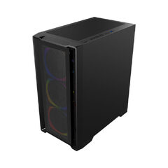 Компьютерный корпус 1STPLAYER T4-BK-4F2C3, TRILOBITE T4-BK-4F2C3, Midi Tower, Mini-ITX, Micro-ATX, 1x USB 2.0, 2x USB 3.2 Gen 1, Audio/mic, 2*3,5/1*2,5, Закаленное стекло, 365*210*423мм, Без Б/П, Черный *-* 