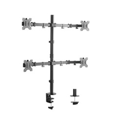 Настольный кронштейн для 4-х мониторов Brateck LDT12-C048N, 13"-32", Нагрузка 4х8 кг., Наклон +/- 45°, Поворот +/- 90°, Вращение монитора +/- 180°, VESA 75x75,100x100***