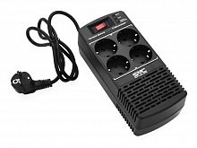 Стабилизатор (AVR) SVC AVR-1000-L, Мощность 1000ВА/500Вт, LED-индикаторы, Диапазон работы AVR: 174-280В, 4 вых., 1.2 м., Чёрный  *-* 