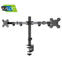 Настольный кронштейн для 2-х мониторов Kaloc Zeno KLC-DW220-J, Макс. Нагрузка-9.0 кг, Диагональ экрана от 17"до 27", Наклон 90°/+90°, Поворот 360°, VESA 75x75, 100x100mm, Чёрный***