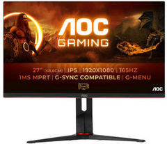 Монитор LCD 27" AOC 27G2ZNE/BK, VA, Black/Red, 1920x1080, 80M:1, 250cd/m2, 178/178, 1ms, 240Hz, 2HDMI, DP, FreeSync Premium, выход на наушники