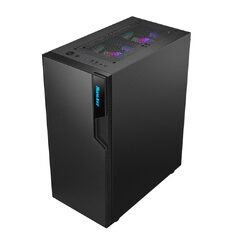Компьютерный корпус Huntkey GS450C, ATX/Micro ATX, USB 1*3.0/2*2.0, HD-Audio+Mic, Кулер 3*12см FRGB, Высота процессорного кулера до 160 мм, Длина VGA до 320мм, 2*3.5"/2*2.5", Слот 7, Толщина 0,5мм, 360x200x450мм, Без Б/П, Чёрный *-* 