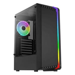 Компьютерный корпус Aerocool Bionic-G-BK-v2, ATX/Micro ATX, USB 2*3.0/1*2.0, HD-Audio+Mic, Кулер 1*12см RGB, Высота процессорного кулера до 158 мм, Длина VGA до 297мм (без переднего радиатора), 2*3.5"/4*2.5", Толщина 0,5мм, 450x206x372мм, Без Б/П, Чёрный *-* 